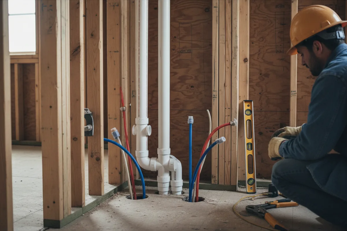 Drain and supply rough-in during Garbage Disposal Repair in Delmont